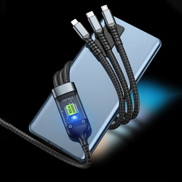 š„ā”Transparent Luminous 3-in-1 Super Fast Charging Cable