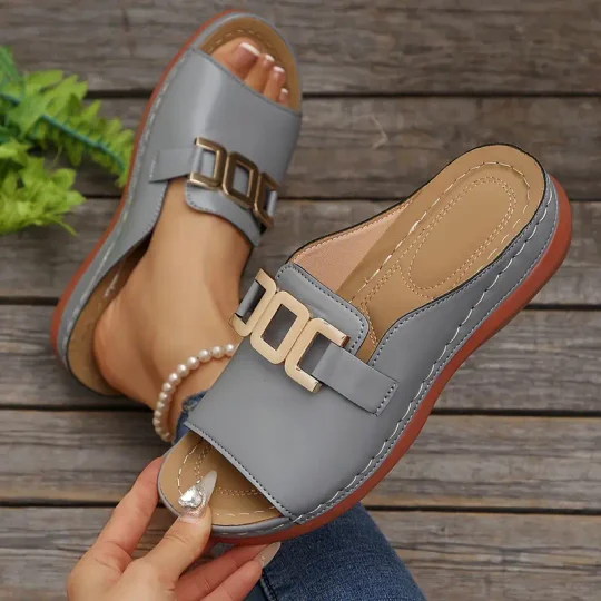 Women's comfortable slip-on wedge sandals