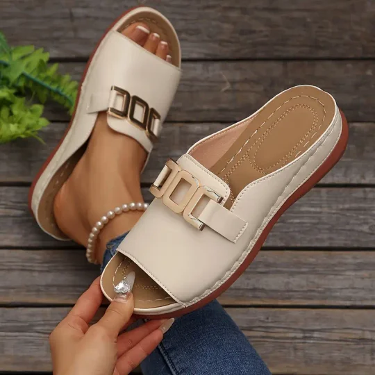 Women's comfortable slip-on wedge sandals