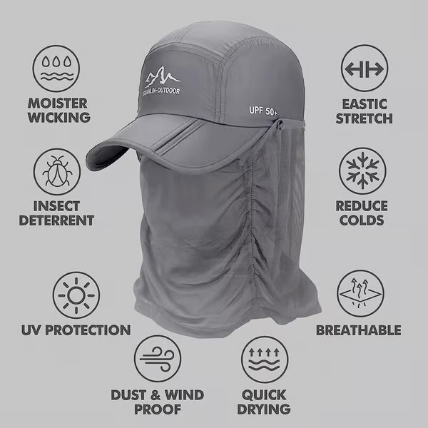 🔥🔥Sun hat with retractable brim for outdoor/fishing/riding/climbing