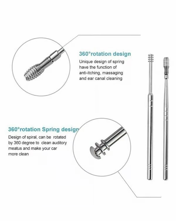 🏅Innovative Spring EarWax Cleaner Tool Set