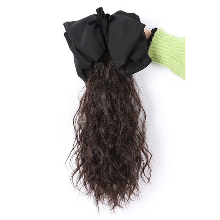 Women's long curly ponytail wig
