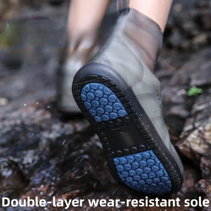 Waterproof Shoe Covers Silicone Anti-Slip RainBoots Unisex Sneakers Protector For OutdoorRainy Day Reusable Rain Shoes Cover