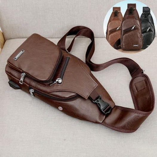 Exquisite Gift - Men's Multifunctional High Quality Leather Chest Bag
