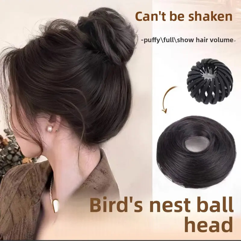 Bird Nest Bun, for Women, Scrunchies for Hair, Hair Bun Tools, Realistic Hair Bun EnhancerFake Hair Bun