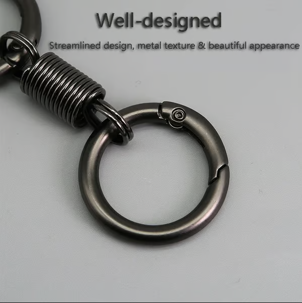 Nordic Retro Spring Double Ring Keychain