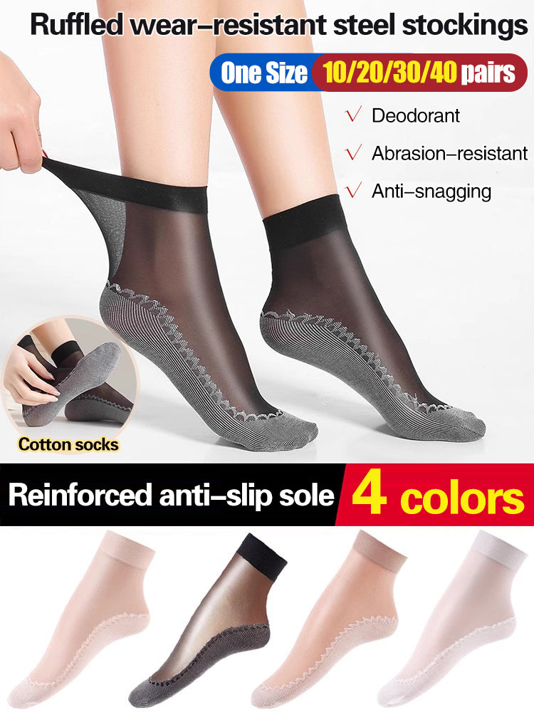 🔥【Limited time offer】🔥Cotton-soled ruffled short socks, non-slip style