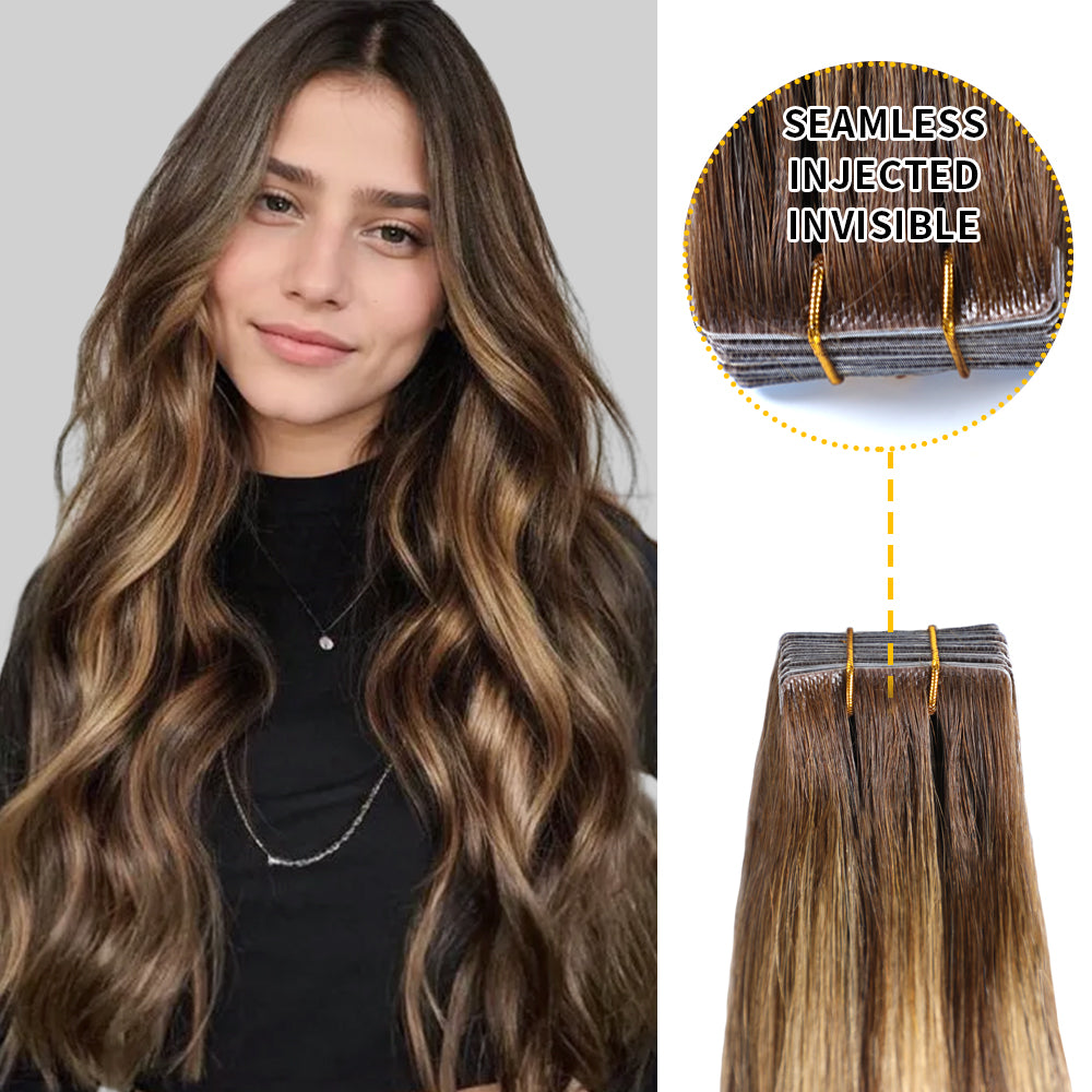 Invisible tape in hair extensions