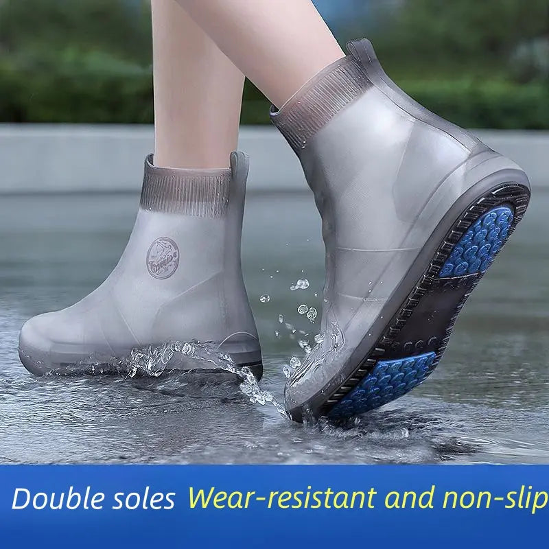 Waterproof Shoe Covers Silicone Anti-Slip RainBoots Unisex Sneakers Protector For OutdoorRainy Day Reusable Rain Shoes Cover