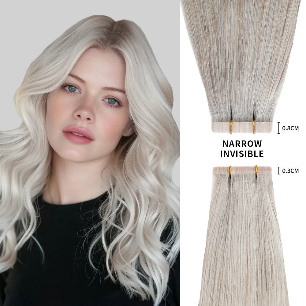 Invisible tape in hair extensions