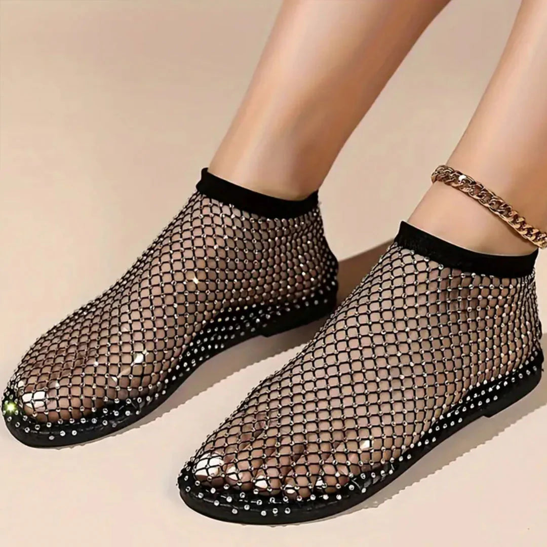 VALLOVA'S RHYSHINE MESH CHAINSANDALS