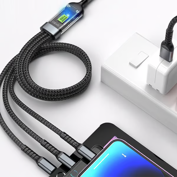 š„ā”Transparent Luminous 3-in-1 Super Fast Charging Cable