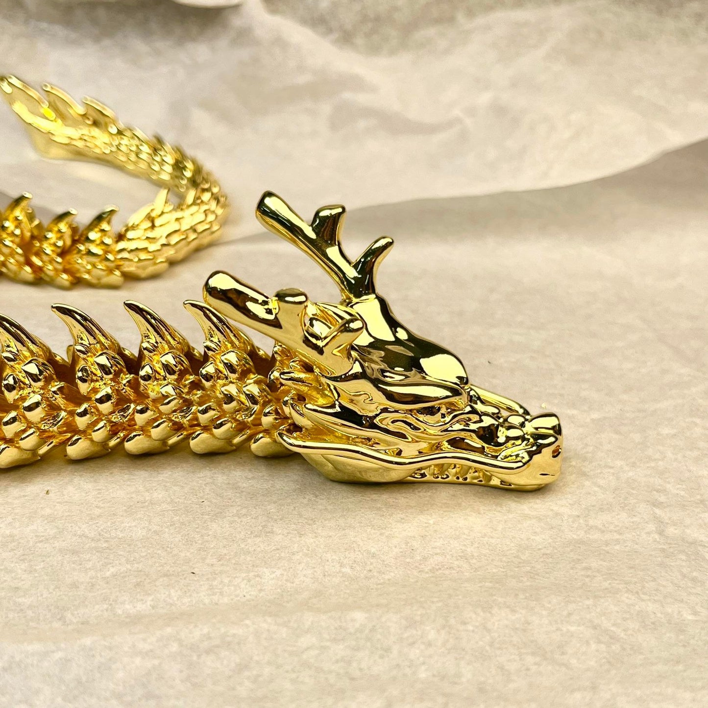 Handmade Gold Dragon with Movable Joints