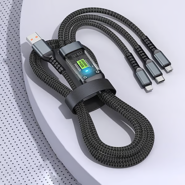 š„ā”Transparent Luminous 3-in-1 Super Fast Charging Cable