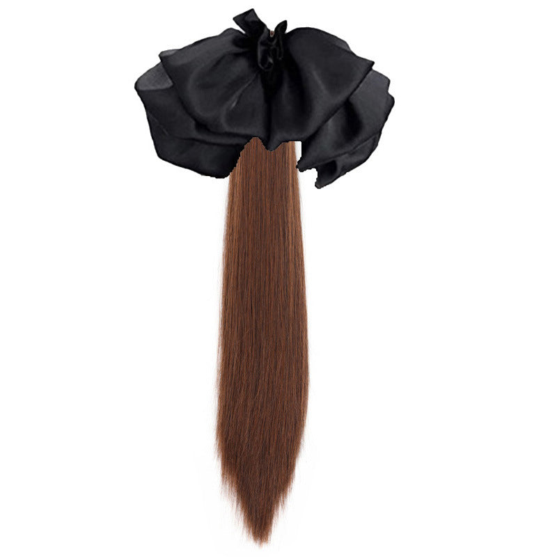 Women's long curly ponytail wig