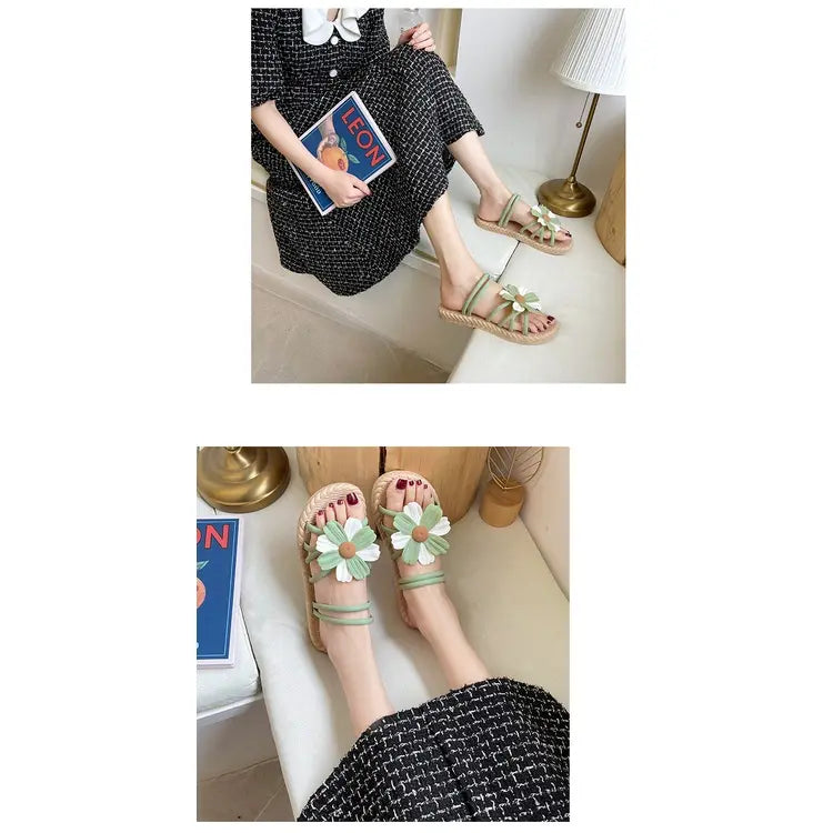 πΌ Elegant Slip-On Flower Sandals for Women π‘ β Daily Comfort with Summer Vibes βοΈ