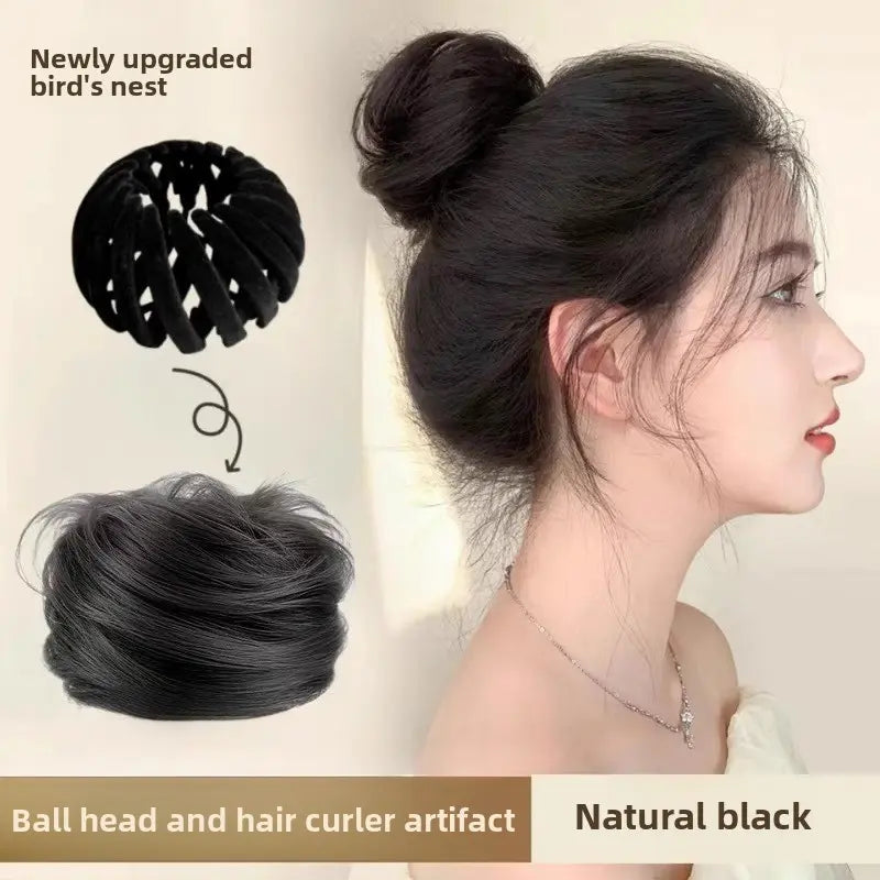 Bird Nest Bun, for Women, Scrunchies for Hair, Hair Bun Tools, Realistic Hair Bun EnhancerFake Hair Bun