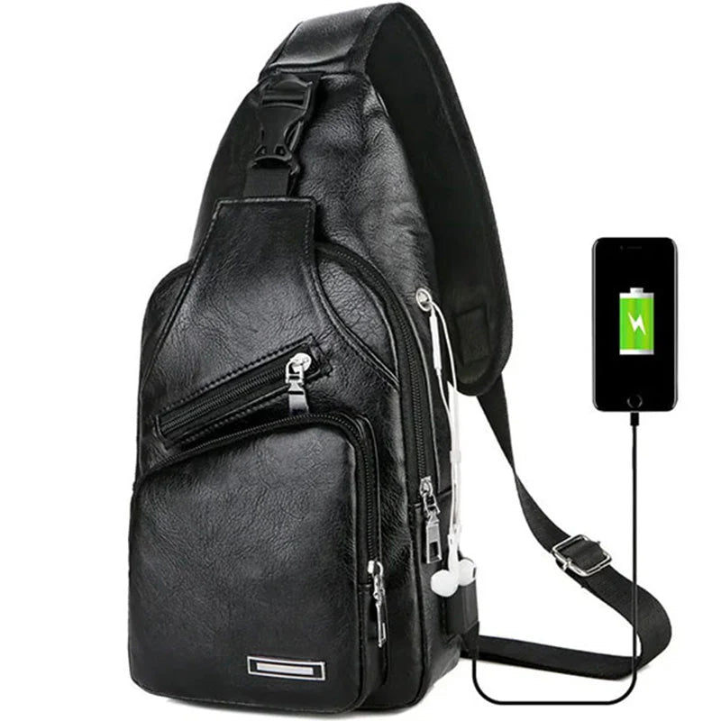Exquisite Gift - Men's Multifunctional High Quality Leather Chest Bag