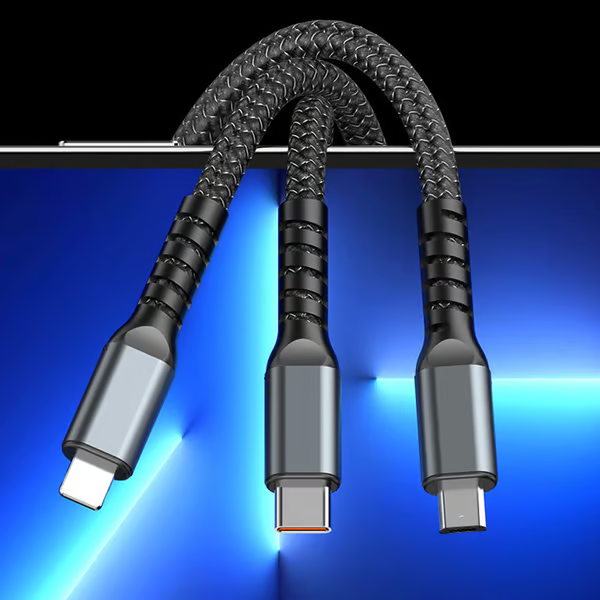 š„ā”Transparent Luminous 3-in-1 Super Fast Charging Cable