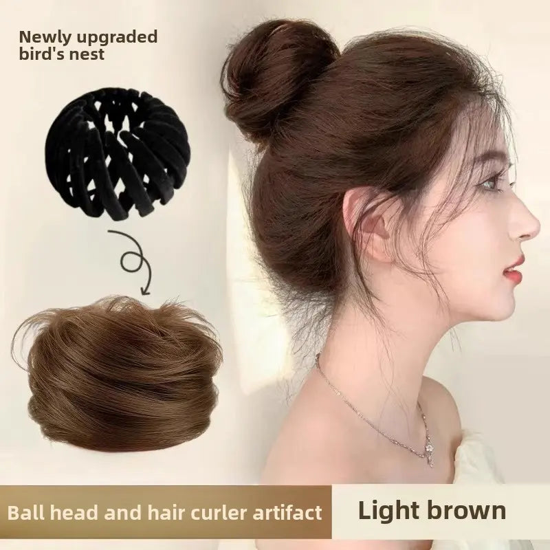 Bird Nest Bun, for Women, Scrunchies for Hair, Hair Bun Tools, Realistic Hair Bun EnhancerFake Hair Bun