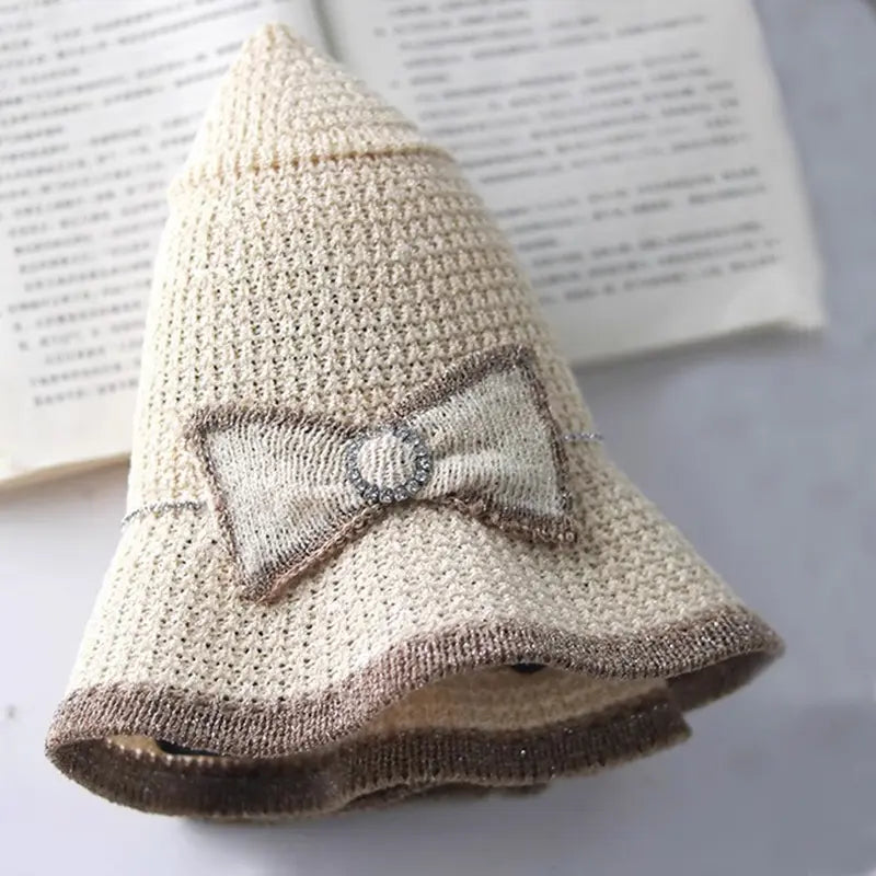 ☀️ Summer Lady Hat with Contrast Trim & Bow – Stylish Protection