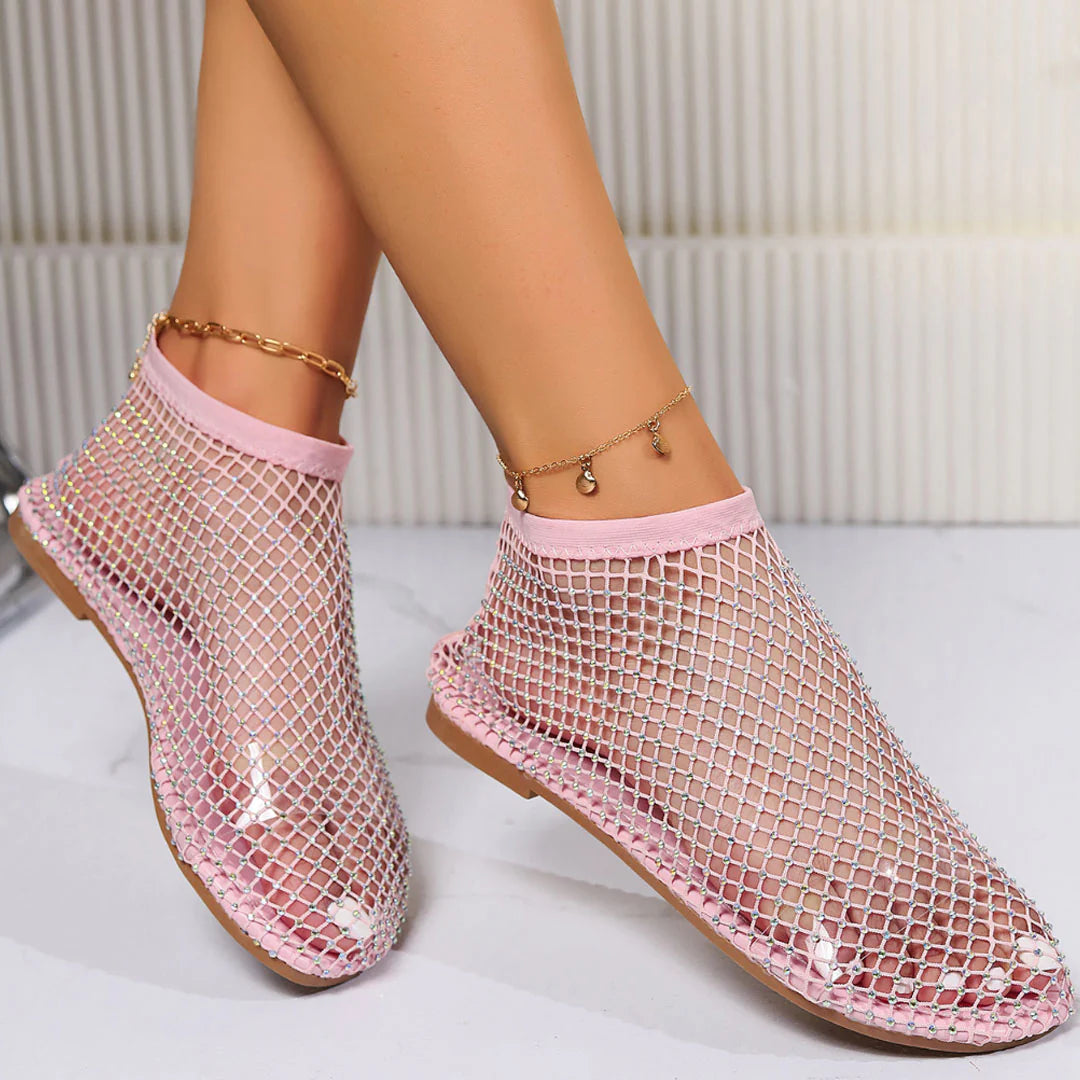 VALLOVA'S RHYSHINE MESH CHAINSANDALS