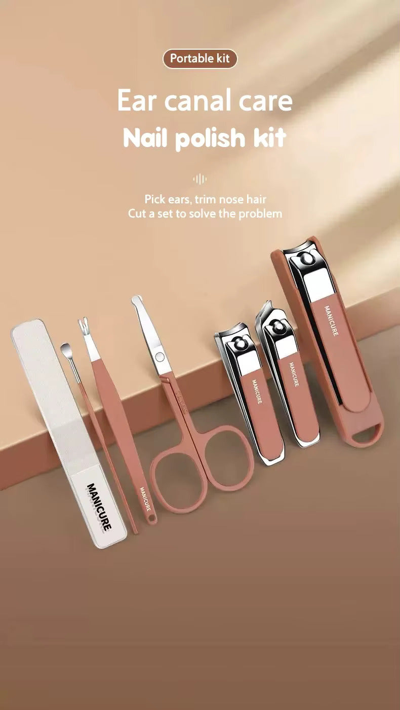 Anti-Splash Nail Clipper Set - (7 PCS) Manicure Protection Tools