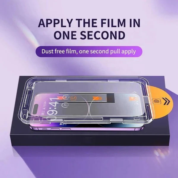 🛡️📱Premium iPhone Glass Screen Protector – Dust Free Without Bubbles HD Film