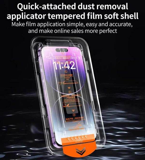 🛡️📱Premium iPhone Glass Screen Protector – Dust Free Without Bubbles HD Film