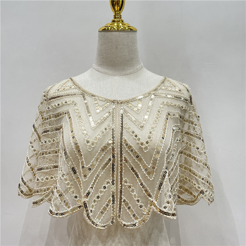 Vintage Beaded Lace Shawl