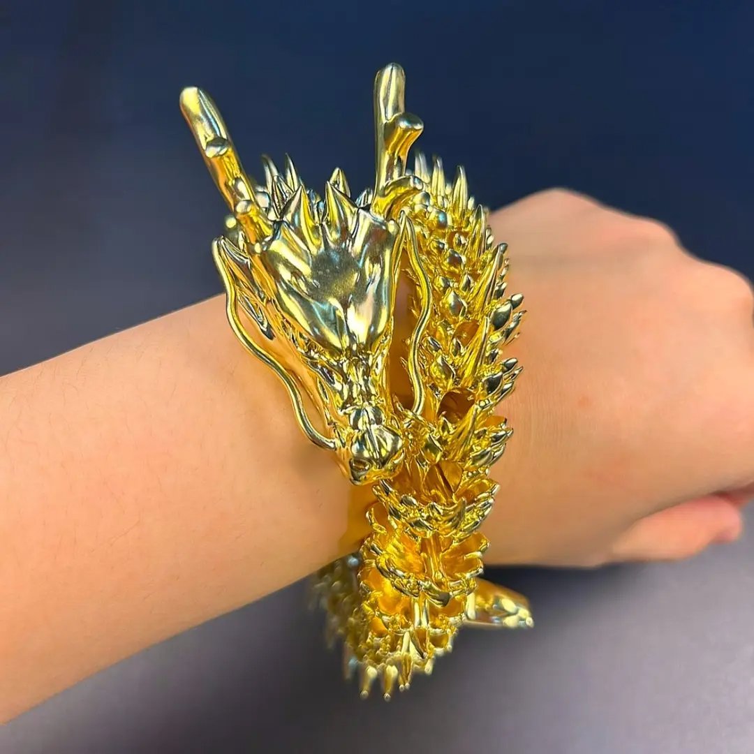 Handmade Gold Dragon with Movable Joints
