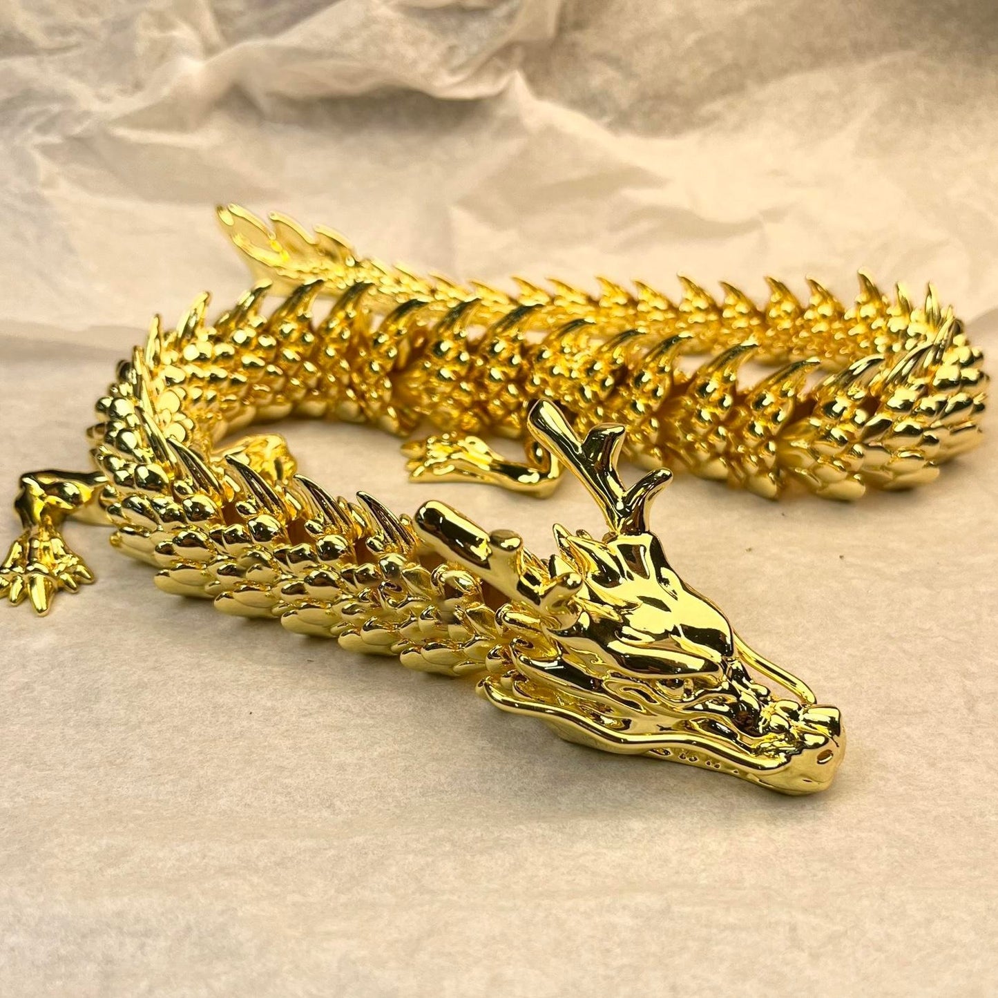 Handmade Gold Dragon with Movable Joints