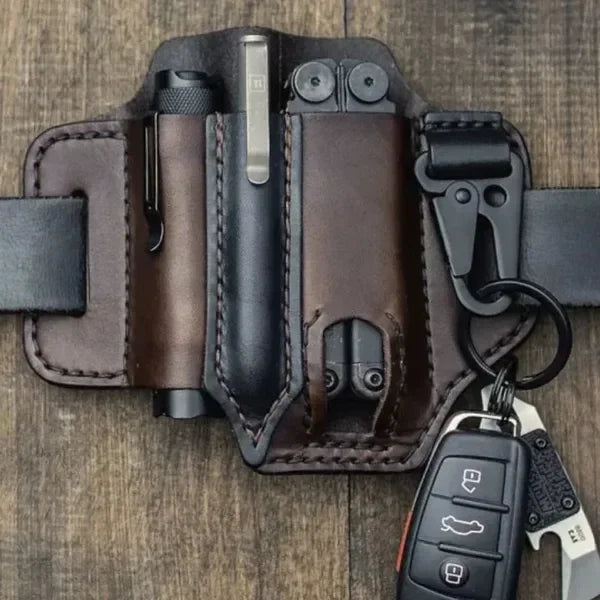 🎁Cowhide Leather Owl Buckle Tactical Multifunctional Belt Cover