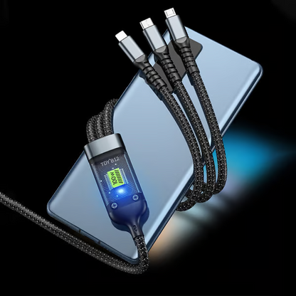 🔥⚡Transparent Luminous 3-in-1 Super Fast Charging Cable