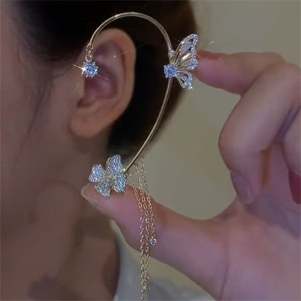 49% OFF✨Butterfly Tassel Style Zircon Earrings | Perfect Gift🎁