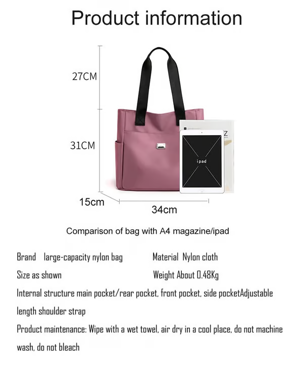 🔥Large Capacity Water Repellent Multi Pocket Nylon Shoulder Bag👜