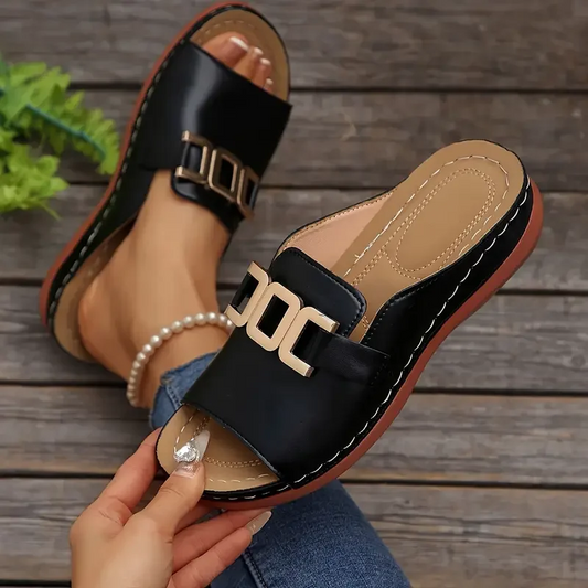 Women's comfortable slip-on wedge sandals
