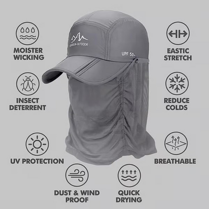 🔥🔥Sun hat with retractable brim for outdoor/fishing/riding/climbing