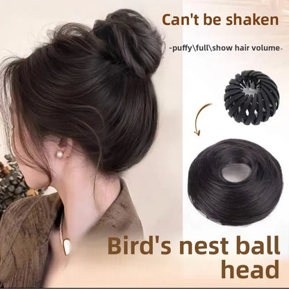 Bird Nest Bun, for Women, Scrunchies for Hair, Hair Bun Tools, Realistic Hair Bun EnhancerFake Hair Bun