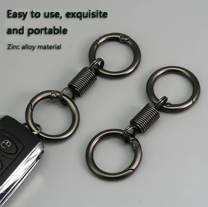 Nordic Retro Spring Double Ring Keychain
