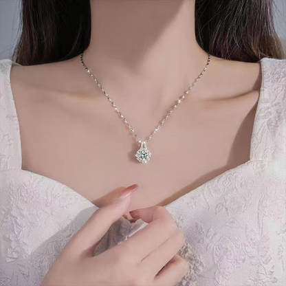 S925 Sterling Silver Moissanite Sunflower Pendant Necklace