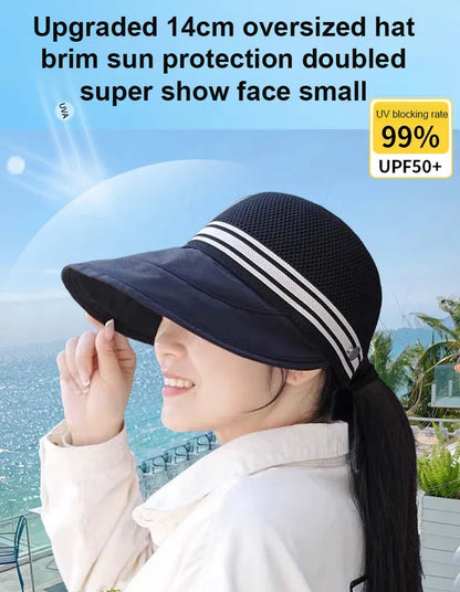 [Can hang a mask] Hepburn wind quick-drying breathable sun hat