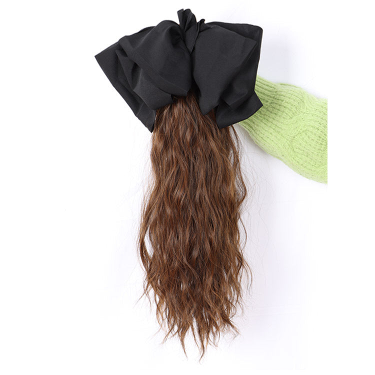 Women's long curly ponytail wig
