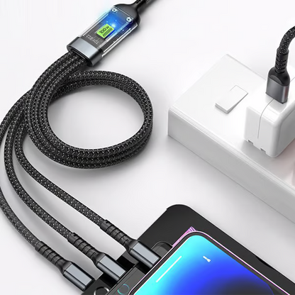 🔥⚡Transparent Luminous 3-in-1 Super Fast Charging Cable