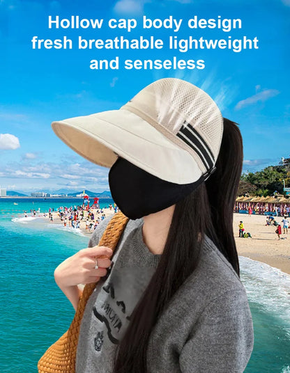 [Can hang a mask] Hepburn wind quick-drying breathable sun hat
