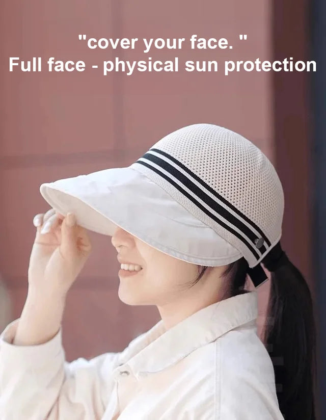 [Can hang a mask] Hepburn wind quick-drying breathable sun hat