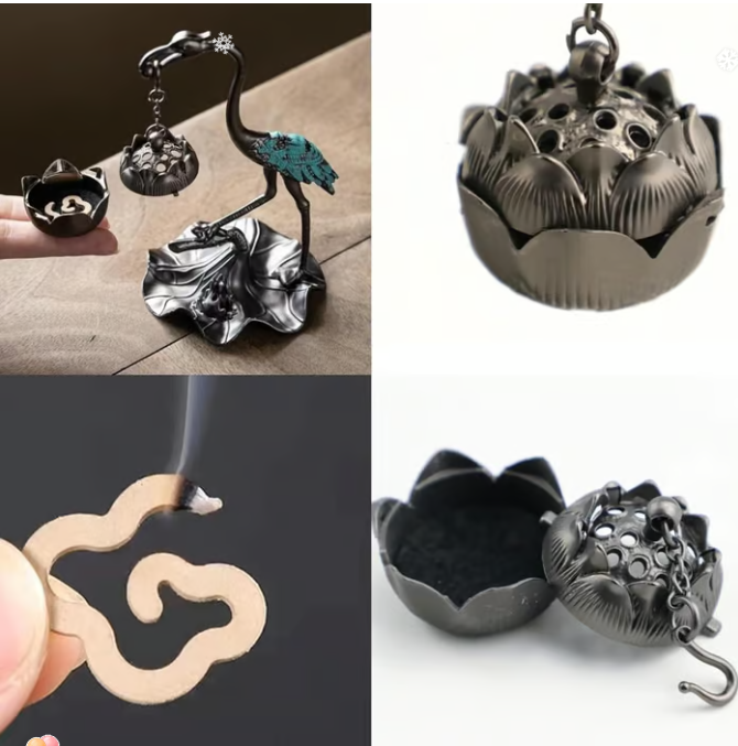 Lotus Crane Ornaments & Aromatherapy Diffuser