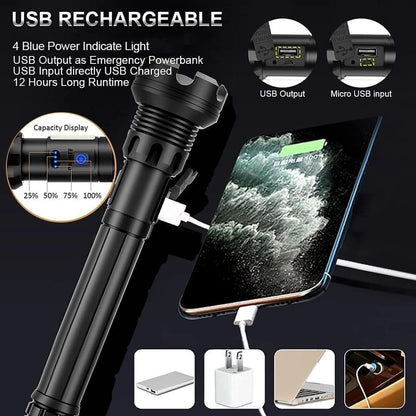 💯Limited Time Half Price-🔦Super Bright, Powerful, High Lumen, Long Size Tactical Flashlight with Rechargeable Batteries🔥
