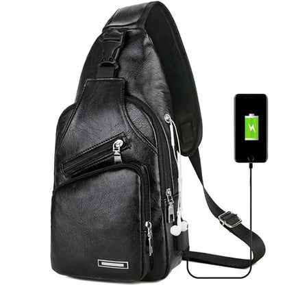 Exquisite Gift - Men's Multifunctional High Quality Leather Chest Bag