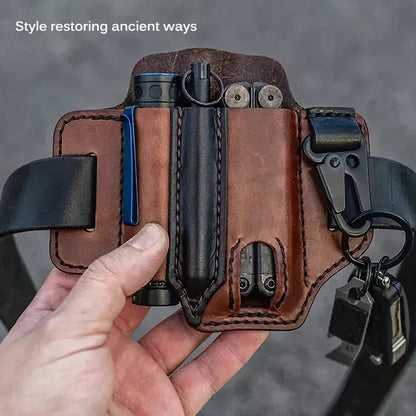 🎁Cowhide Leather Owl Buckle Tactical Multifunctional Belt Cover